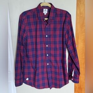 J. Crew Thomas Mason Red and Blue Checkered Dress Shirt